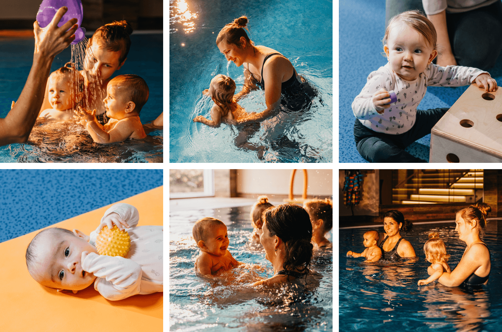 koláž fotografií matek s&nbsp;detmi z&nbsp;kurzů od anahita