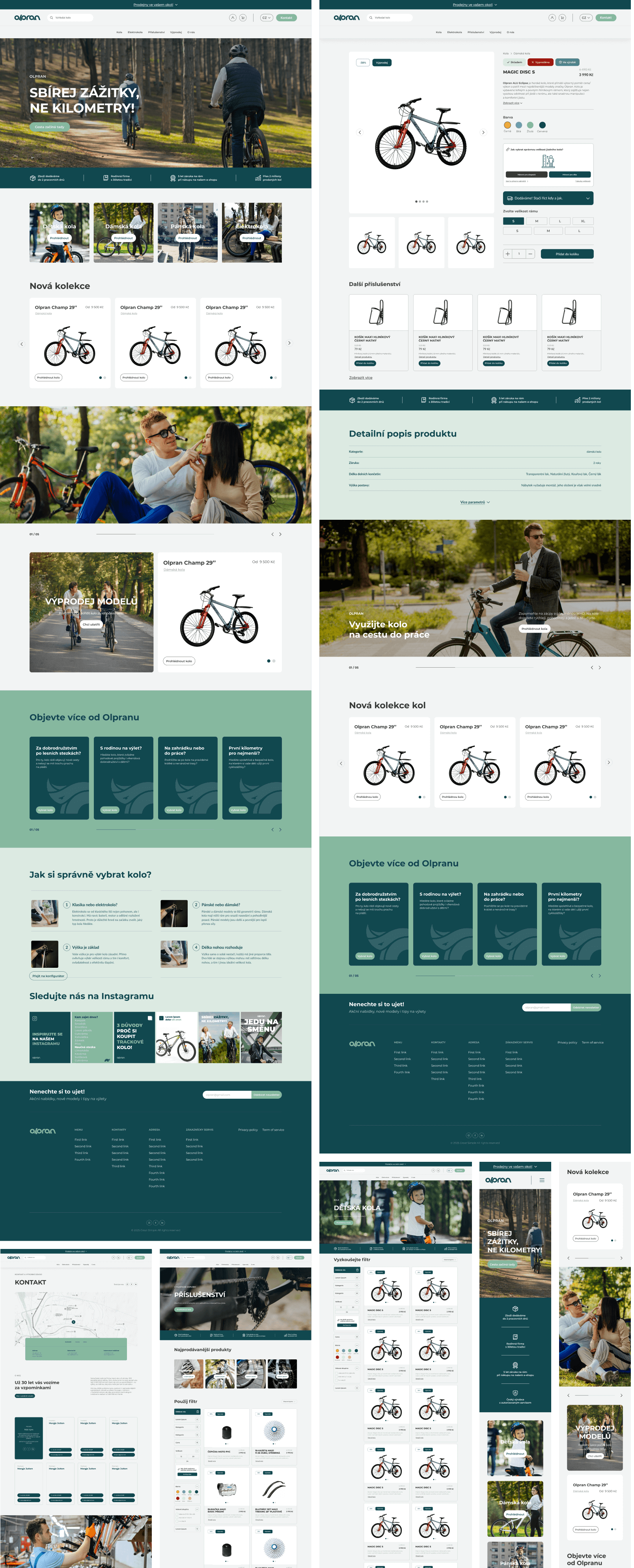 koláž wireframů nového webu olpran