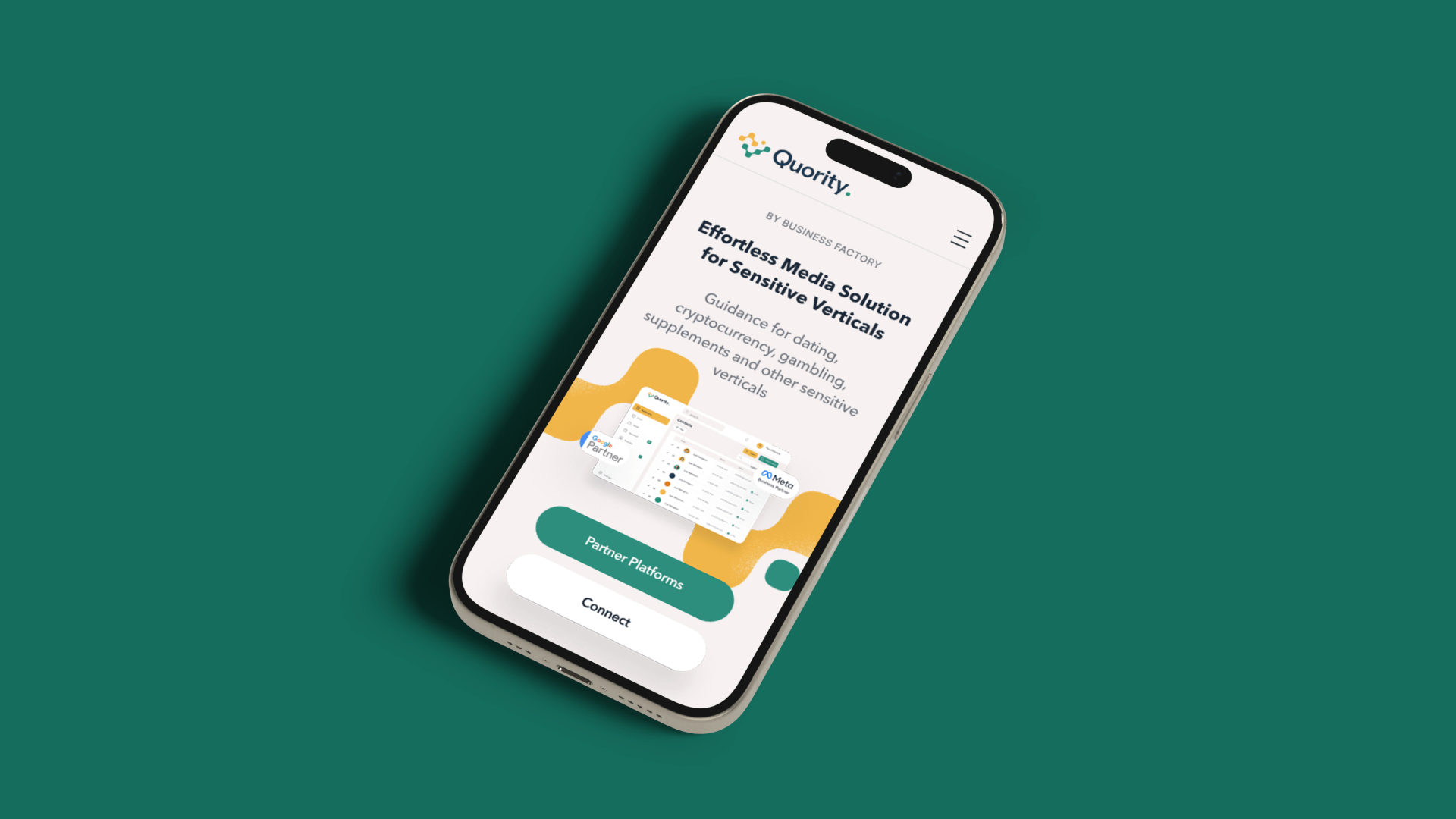 mockup mobilu s&nbsp;návrhem webu