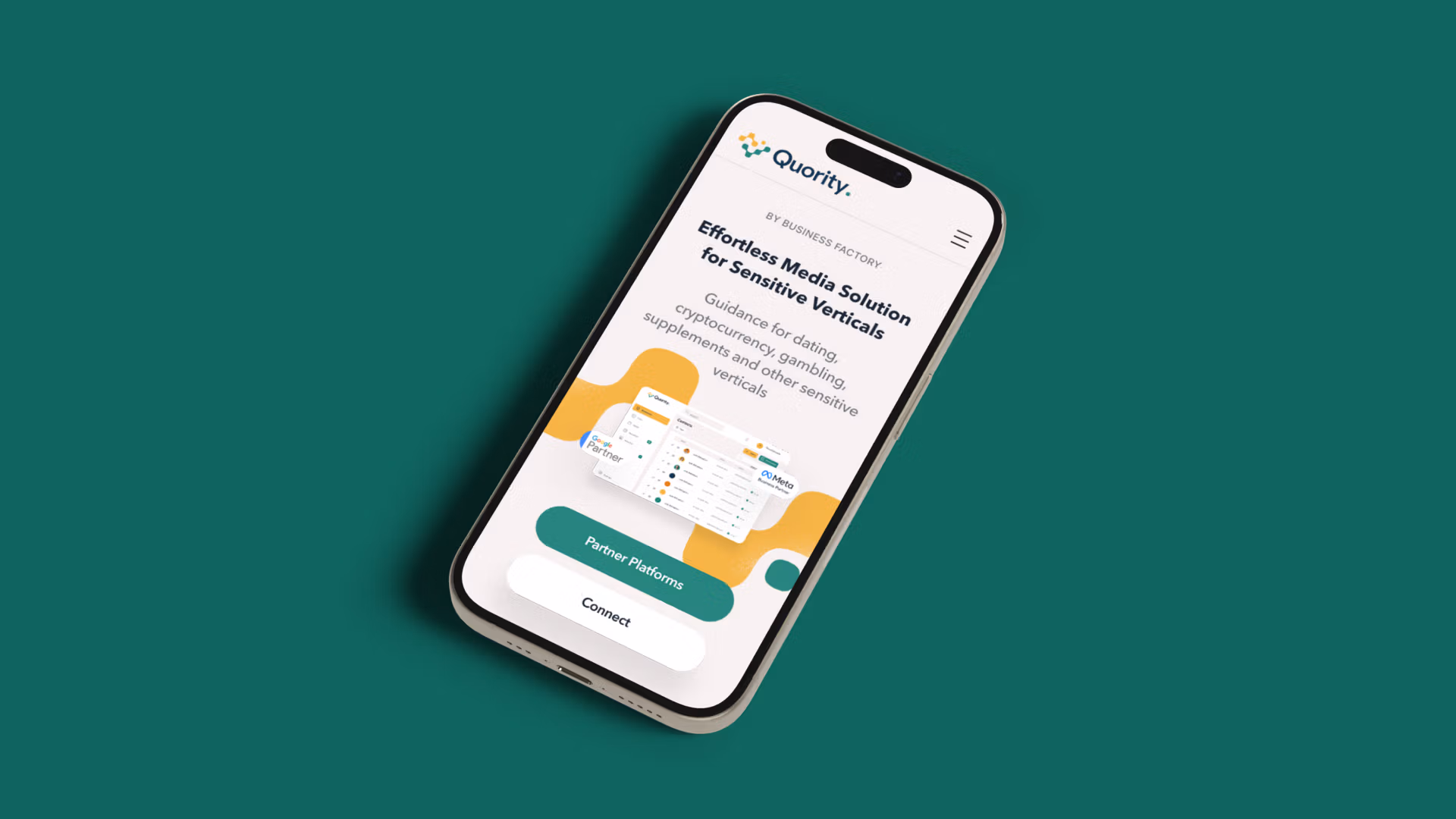 mockup mobilu s návrhem webu