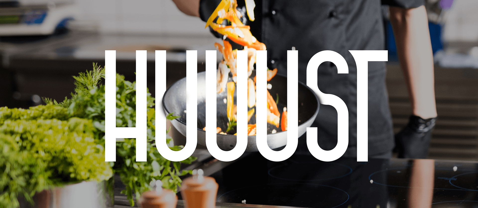 logo huuust na obrázku kuchaře