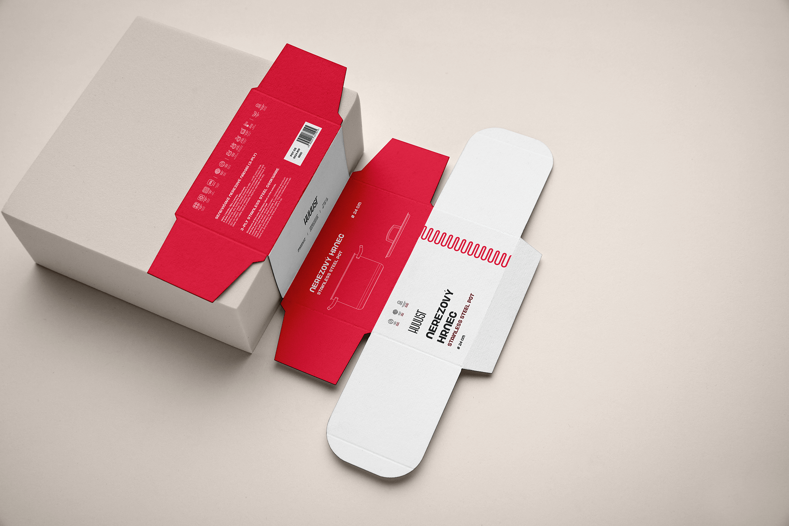 krabice na nerezový hrnec